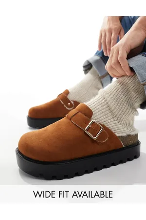 ASOS Mule clogs in tan with faux fur lining