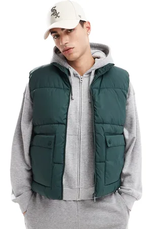 Only & Sons Padded utility gilet in teal