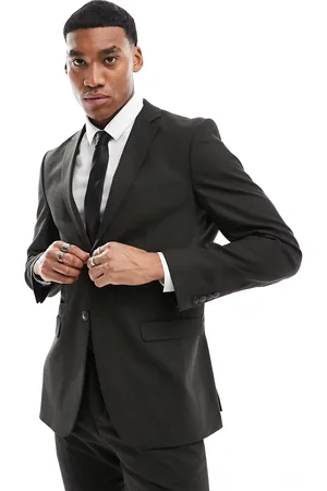 SELECTED Slim fit suit jacket in dark