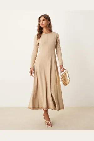 Ghospell Kimberley knit midi dress in latte