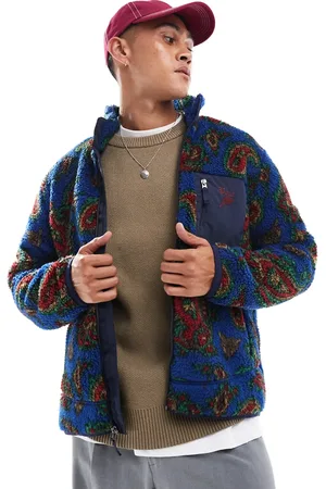 Ralph Lauren Sherpa borg paisley print jacket in royal