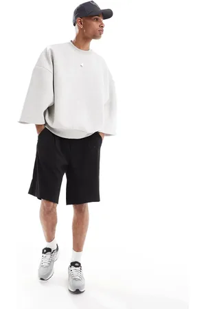 ASOS Extreme oversized scuba sweatshirt with cropped sleeve in grey marl