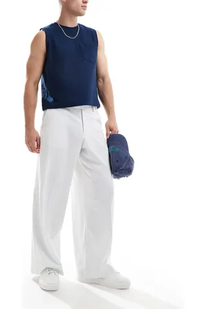 ASOS Smart loose fit trousers in white