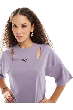 PUMA Dare To logo cut out tee in purple