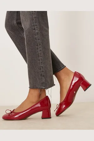 ASOS Shelley bow detail mid block heeled shoes in