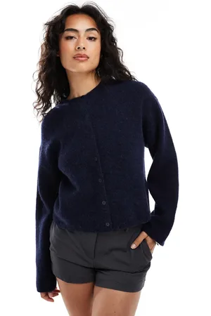 & OTHER STORIES Alpaca and wool cardigan with button front in dark