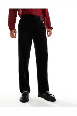 ASOS Smart straight leg velvet trousers in