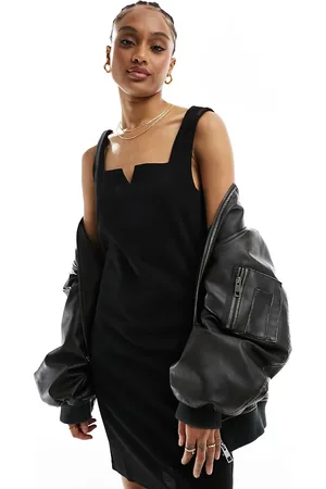 JDY Notch front tunic mini dress in