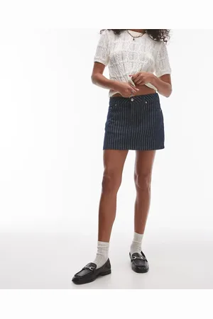 Topshop Pelmet skirt in indigo stripe
