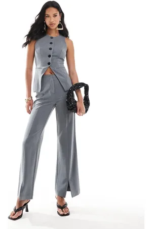 Kaiia Flared trouser co-ord in charcoal