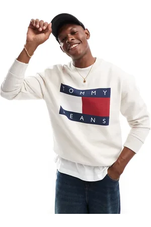 Tommy Hilfiger Large flag logo sweatshirt in off