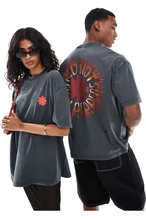 ASOS Unisex oversized band t-shirt with Red Hot Chilli Peppers prints in washed