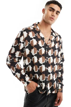 ASOS Relaxed revere shirt with geo print in
