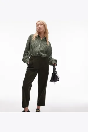 Topshop Cord peg trouser in khaki