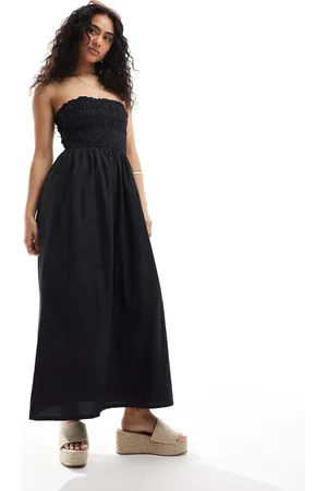 Pimkie Shirred bandeau maxi dress in