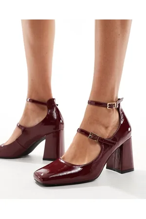 Simmi London Simmi LondonVinda mid block heel shoes with straps in dark