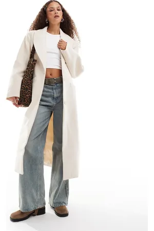 Lioness Formal wool look maxi coat in cream