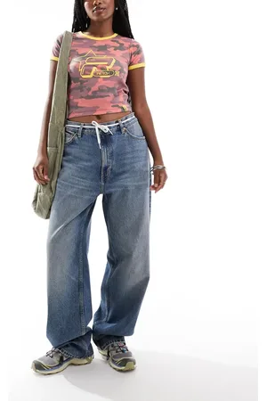 Weekday Rail mid rise loose fit jeans in iron