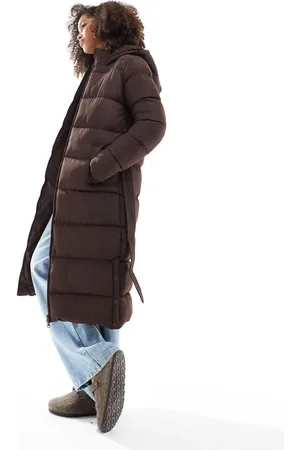 Threadbare Maxi belted puffer coat in
