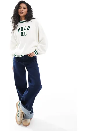 Ralph Lauren Sweatshirt with collegiate logo in cream
