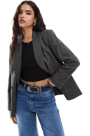 ASOS Double breasted check blazer in
