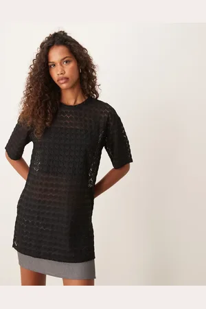JDY Oversize lace t-shirt in