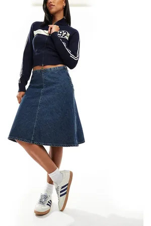 Cotton On Cotton On knee length midi skirt in deepwater