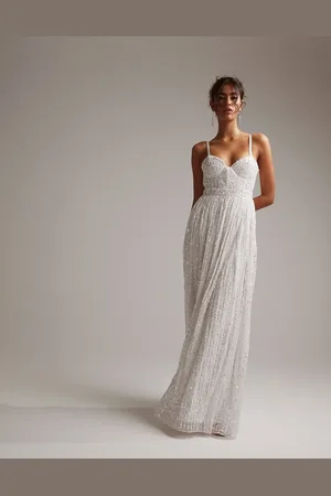 ASOS Esme embellished corset cami wedding dress with full skirt in