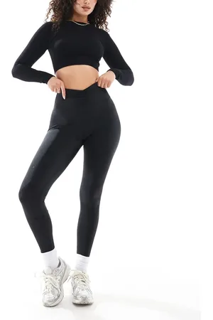ASOS Hourglass ruched front high waist gym leggings in high shine