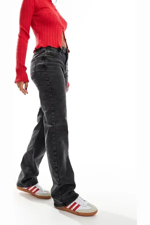 Pieces® Kelly high waisted straight leg jeans in dark wash