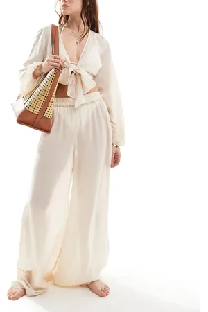 VERO MODA Beach trouser co-ord in stone