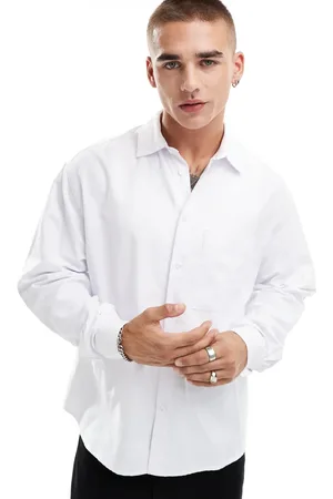 ASOS Oversized oxford shirt with pocket in white