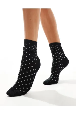 Pieces® Glitter polka dot socks in
