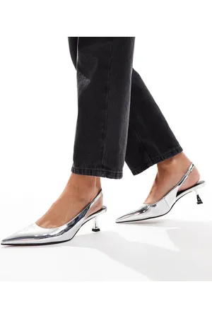 ASOS Wide Fit Stroll slingback kitten heeled shoes in