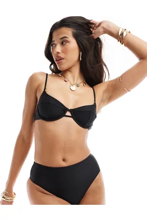 South Beach Essentials high waist high leg bikini bottom in