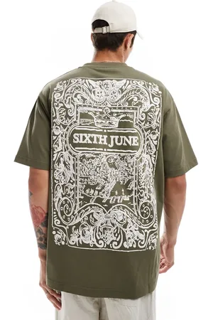 Sixth June Azulejos oversized t-shirt in off white