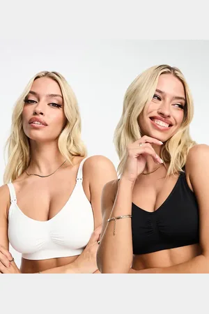 Lindex Maternity 2-pack seamless bras in black and white