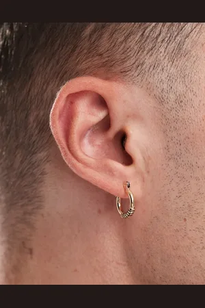 Icon Brand Wrapped hoop earrings in