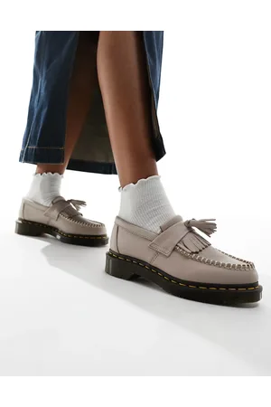 Dr. Martens Adrian tassel loafers in vintage taupe leather