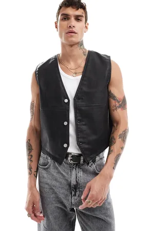 Weekday Alfons faux leather waistcoat vest in