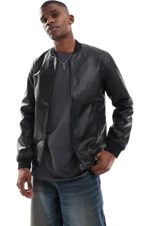 Only & Sons Faux leather bomber jacket in