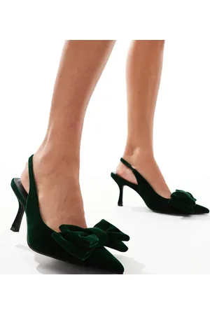 ASOS Wide Fit Sapphire bow detail mid heeled shoes in