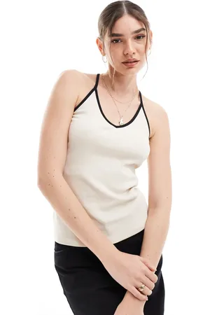 VERO MODA Aware tank top with contrast trim in and black