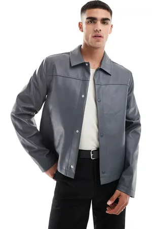 ASOS Faux leather harrington jacket in