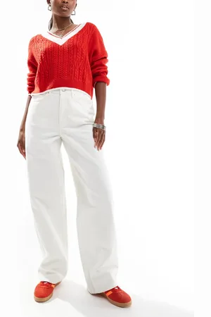 Miss Selfridge Denim baggy jean in ecru