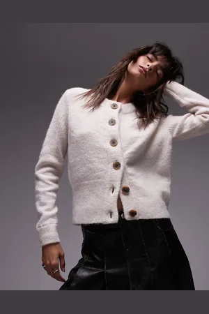 SELECTED Femme merino wool alpaca blend cardigan in cream