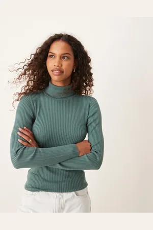 JDY Roll neck jumper in teal