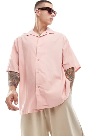 Sixth June Short sleeve oversized linen shirt in