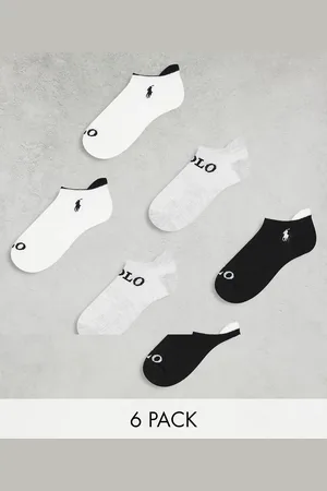 Ralph Lauren 6 pack trainer socks with logo in