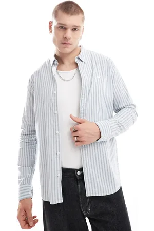 Hollister Core stripe oxford shirt in mid /white